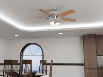 Architectural Ceiling Fan - 5 Blade 3D model