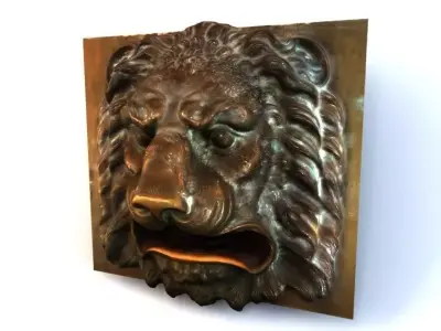 Lion Head Mailbox 3D model