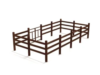 Fence Dark Wood 3D model