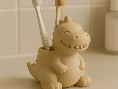 Dinosaur Toothbrush Holder 3d printable stl 3D print model