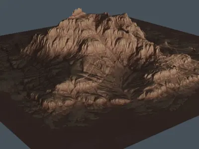 Eroded Mountain 3D model