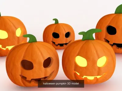 3D model halloween pumkin collection 3D Model Pack