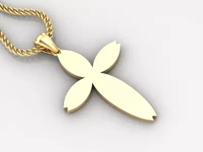 Light Gold 18K Cross Pendant 1CP083 3D print model