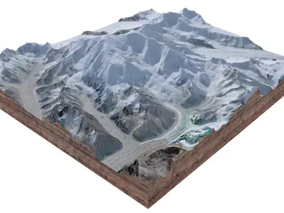 Mount Blackburn Mountain Pakistan 3D model