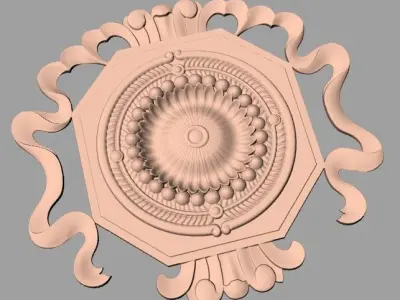 Door design 3D relief model STL format file for CNC carving E670 3D model
