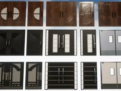 Doors Classic and Modern Low-poly 3D model