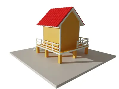 low poly  house 01 Low-poly 3D model