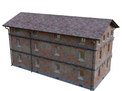 Urban City building 02 Low poly two versions Low-poly 3D model