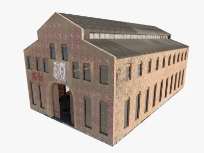 Old Warehouse 5 interior and exterior 3D model