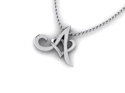 Pendant A letter g 3D print model