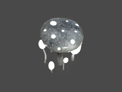 Fantasy Mushroom H10 Black - Scene Backdrop Design Low-poly 3D model