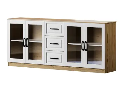 Modern Wood Buffet 3 3D model