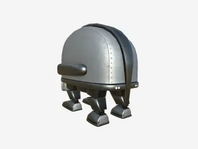 Turtleback Robot J07 Steel - SciFi Character Design Low-poly 3D model
