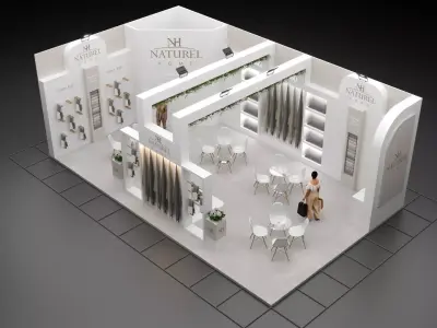 5-Modern Exhibition Booth 10x6m - 3ds Max - Corona Renderer Low-poly 3D model