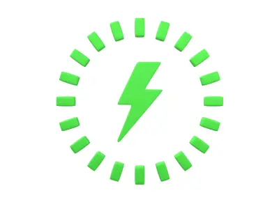 Battery Charge Level Icon v1 004 Low-poly 3D model