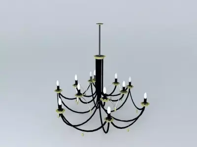 Iron and brass ceiling lamp. Free 3D model