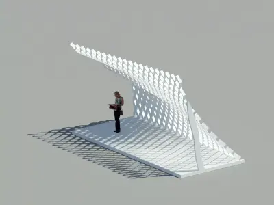 Bus Stop Station Structure Revit 3D model