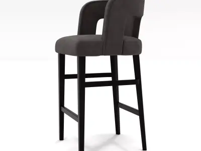 royal black bar chair 3D model