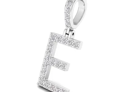 Alphabet E-letter single row pendant 3D print model