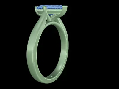 Iight Weight Engagement Ring 3D print model 6