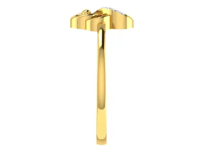 Light Weight Yellow Gold Diamond Ring  -EZ R-138 3D print model