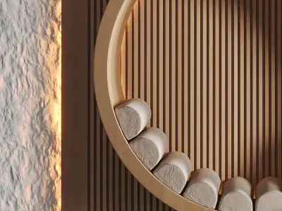 Round lounge zone 3D model