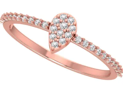 Solitaire Women Light Weight Band Ring 3D print model 22