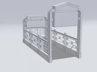  German Berlin Subway Entrance 3D model