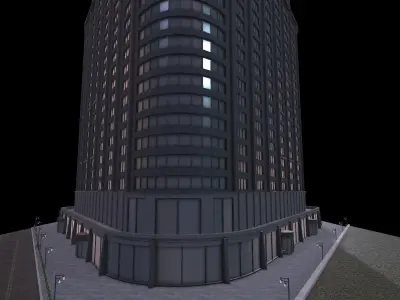 Skyscraper Model Low Poly Low-poly 3D model