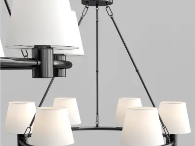 Dahlia collection chandelier with shades 3D model