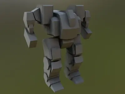 Humanoid Mech Low-poly 3D model