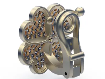 Earrings Clover 3D print model