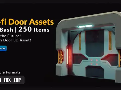 250 Sci-fi Door Kit Bash - 20 Sci-fi Door 3D Asset 3D model