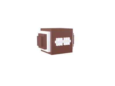 Voxel Rugby Ball v1 002 Low-poly 3D model