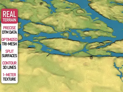 Stockholm - Topography Terrain Low-poly 3D model