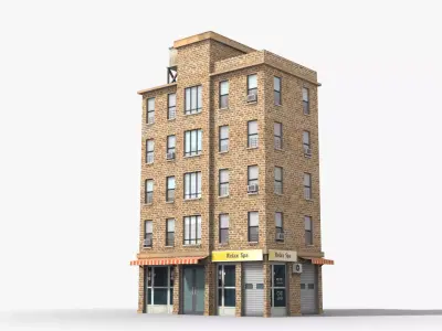 Apartment Building x7 Low-poly 3D model