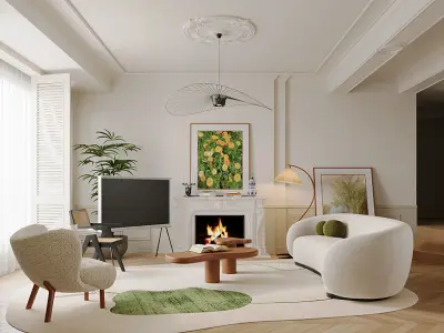 Modern French living room 3D model