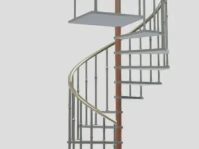 spiral-stair-11-thread-55-inch-diameter- spiral stair design 3D model