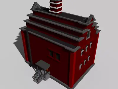 Voxel House 01 Free low-poly 3D model