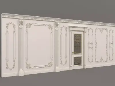 Wall Molding in Classic French style 14 3D model