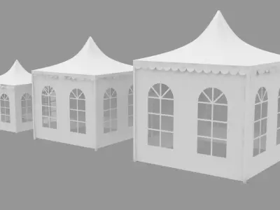 Outdoor Wedding Tent Rounded Window 3x3 4x4 5x5mt Low-poly 3D model