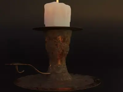 Candle Flame 3D animated  Low-poly 3D model