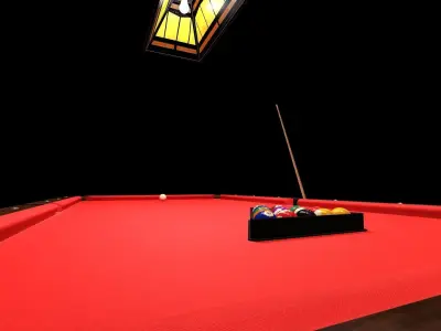 Billiard - Pool table lights Low-poly 3D model