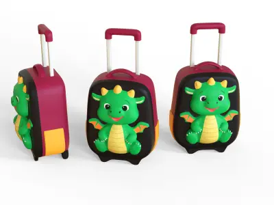 Low Poly - Suitcase Dragon Low-poly 3D model