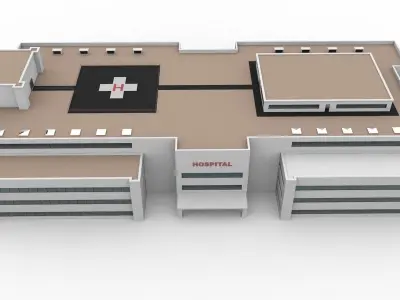 Modern hospital 3D model