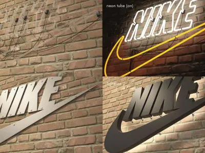 logo sign nike 3d Low-poly 3D model