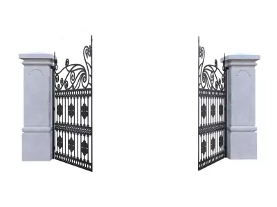 Decorative Iron Gate Low Poly 3D Asset PBR Low-poly 3D model