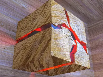 Cracked Wood Lamp 3D model