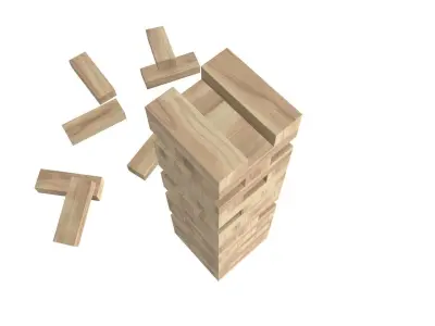 Tower blocks game wooden 3D model
