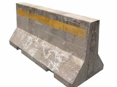 Road Blocker  Low Poly Low-poly 3D model